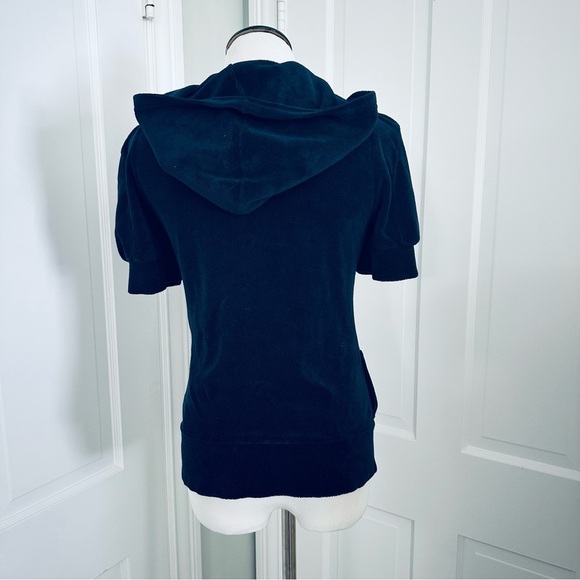 NWT Y2K Original Juicy Couture Puff Sleeve Terry Hoodie Regal Blue Medium - Picture 5 of 13